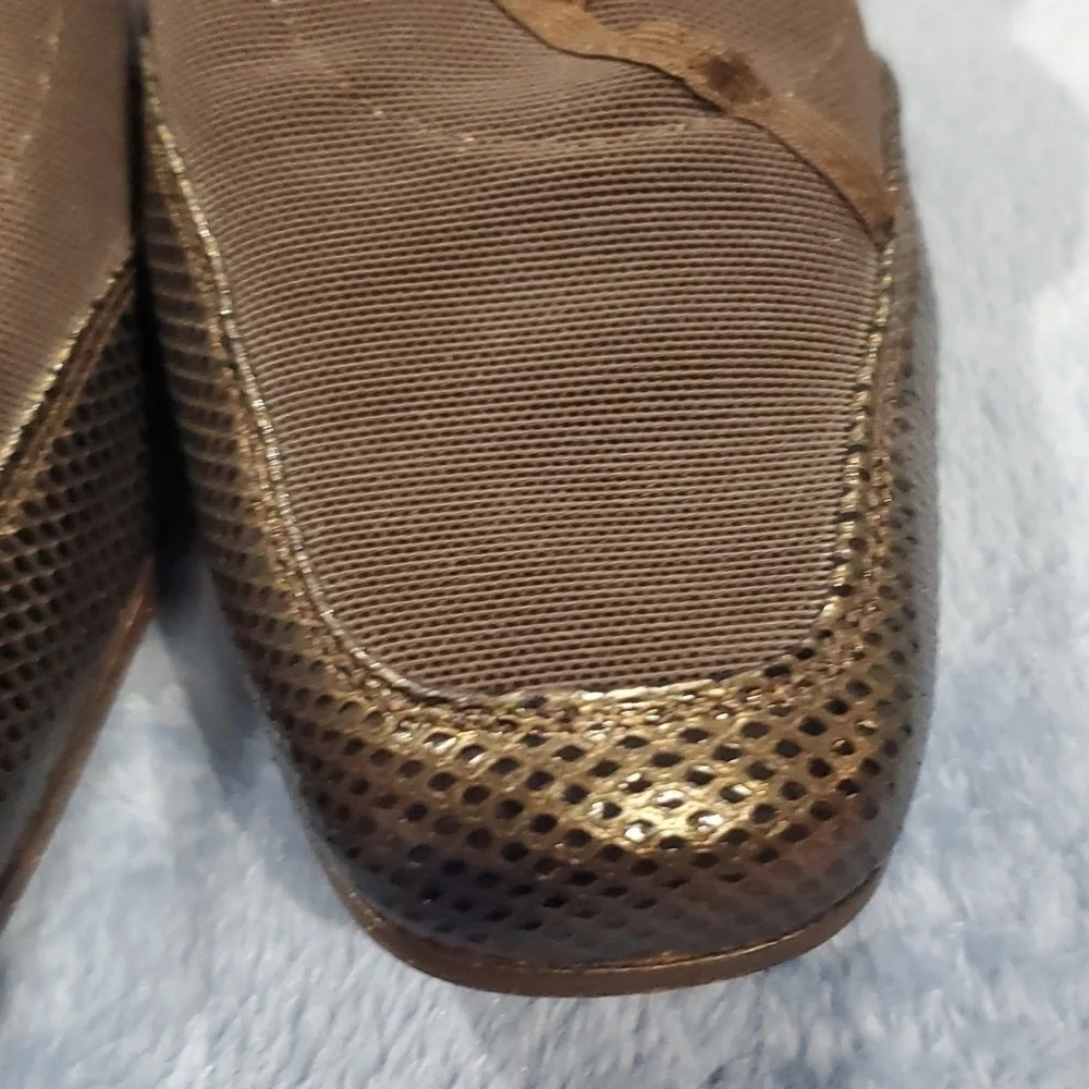 Prevata 2 inch chunky heel faux snakeskin chocolate brown shoes